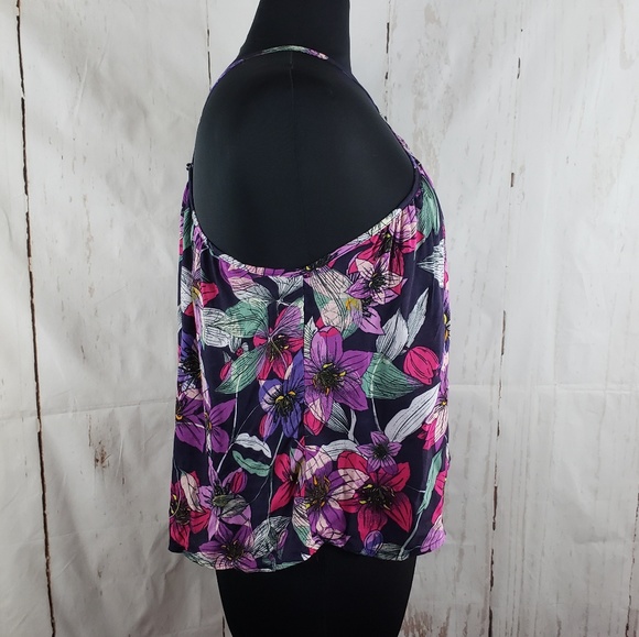 Lush Floral Flowy Halter Top Sz XS Purple NWOT - Picture 3 of 8